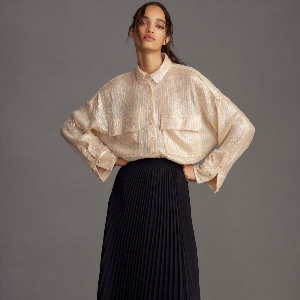 Anthropologie Pilcro Sequin Buttondown Shirt - image 6